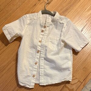 H&M Kids White Seersucker Button-Down Shirt